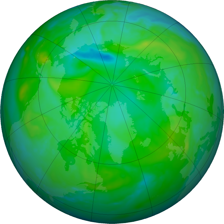 Arctic ozone map for 31 July 2016